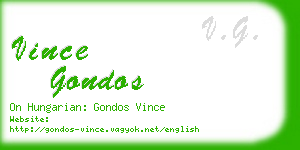 vince gondos business card